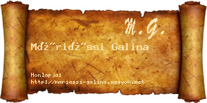 Máriássi Galina névjegykártya